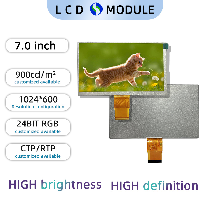 7.0 inch Full Colour TFT 1024*600 with Resistive Touch Screen