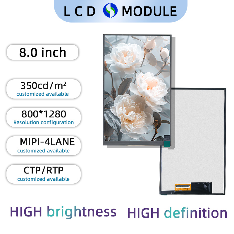 8 inch Full Colour TFT 800*1280 with Touch Screen(Resistive Type)