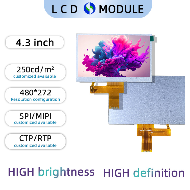 4.3 inch Full Colour TFT480*272 with Touch Screen(Resistive Type)