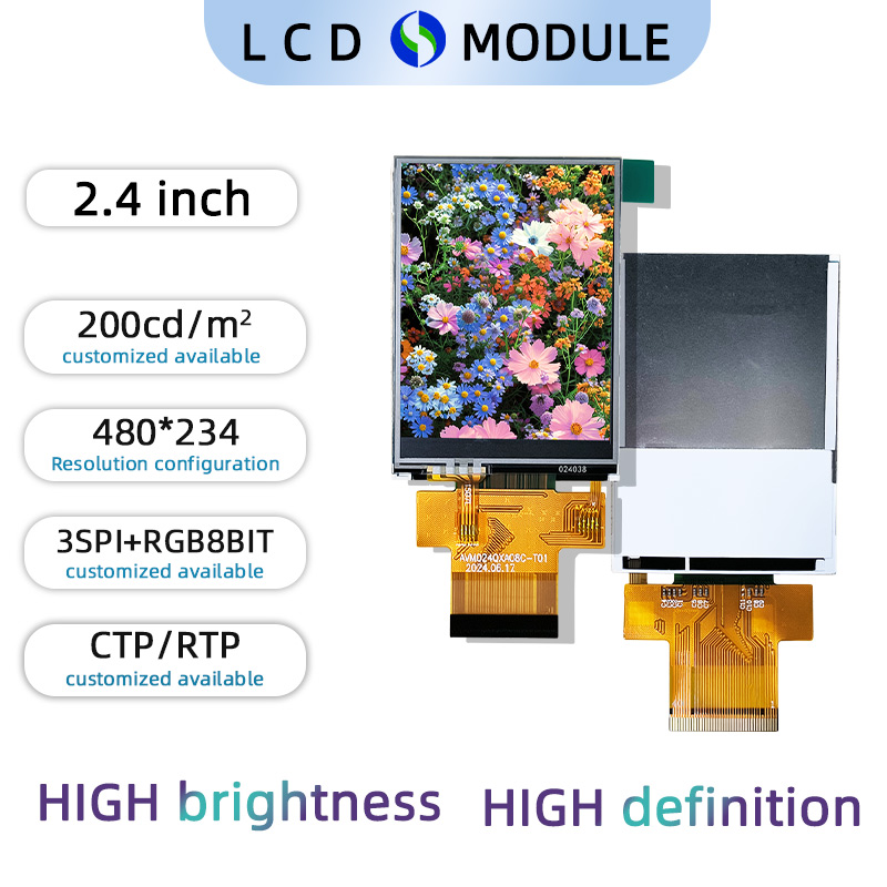 2.4 inch Full Colour TFT 480*234 with Touch Screen(Resistive Type)